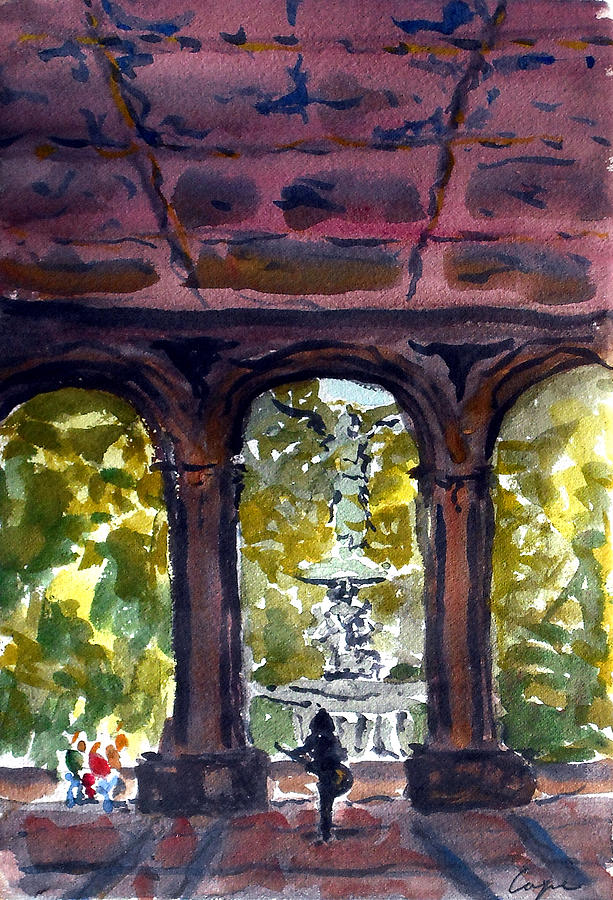 Central Park Painting - The Grotto by Chris Coyne