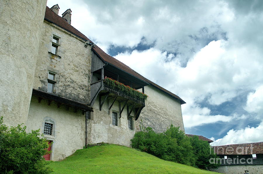 the Gruyere Castle view from the garden Photograph by Michelle Meenawong