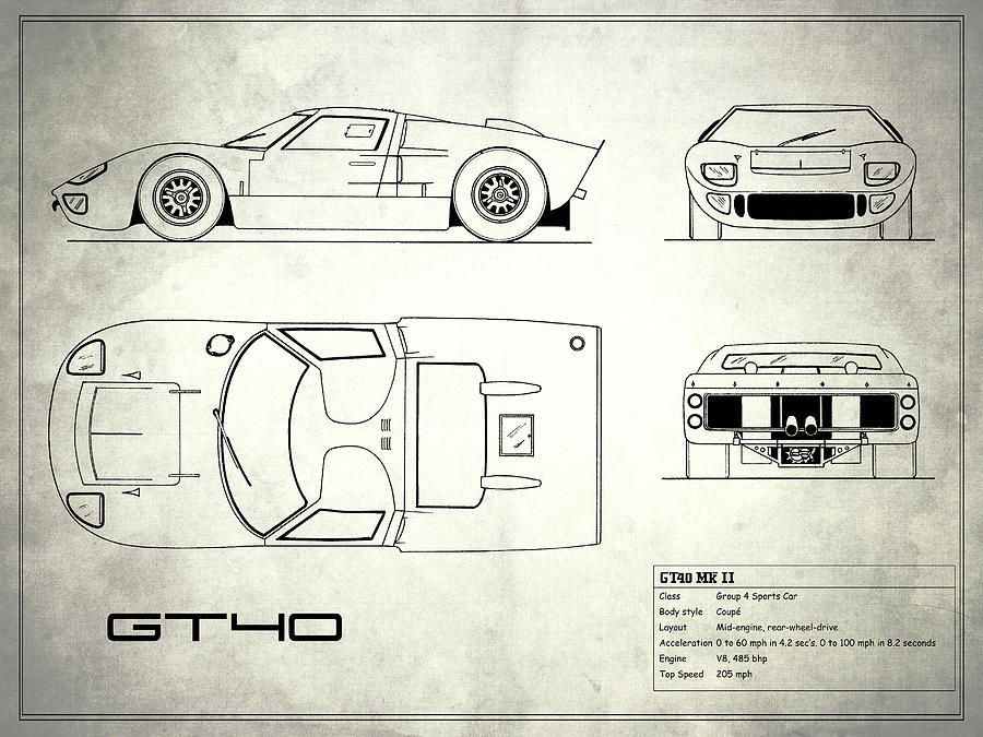 Чертеж ford gt40 - 81 фото