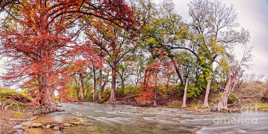The Guadalupe River As It Makes Its Way Through James Kiehl River Bend Park - Comfort Texas Hills Photograph