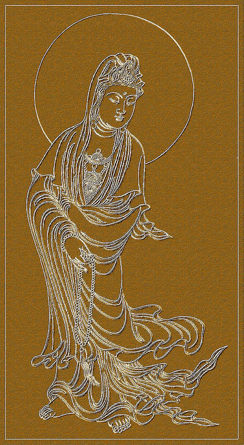 The Guanyin Bodhisattva 23 Painting by Jeelan Clark