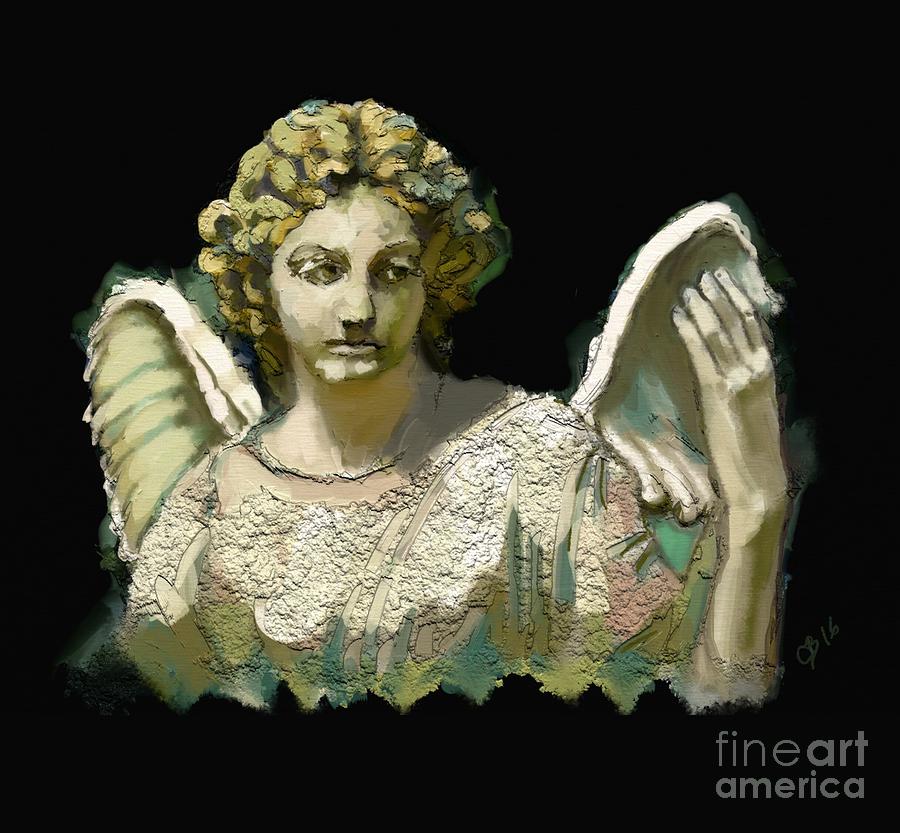 The Guardian Angel Painting by Carrie Joy Byrnes