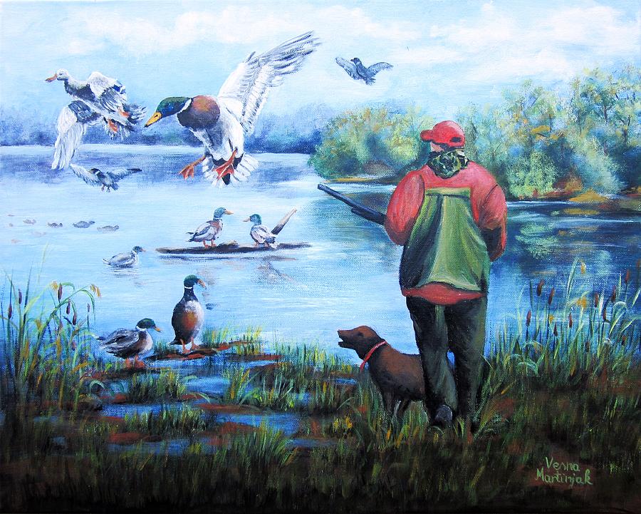 The guardian of the lake Painting by Vesna Martinjak