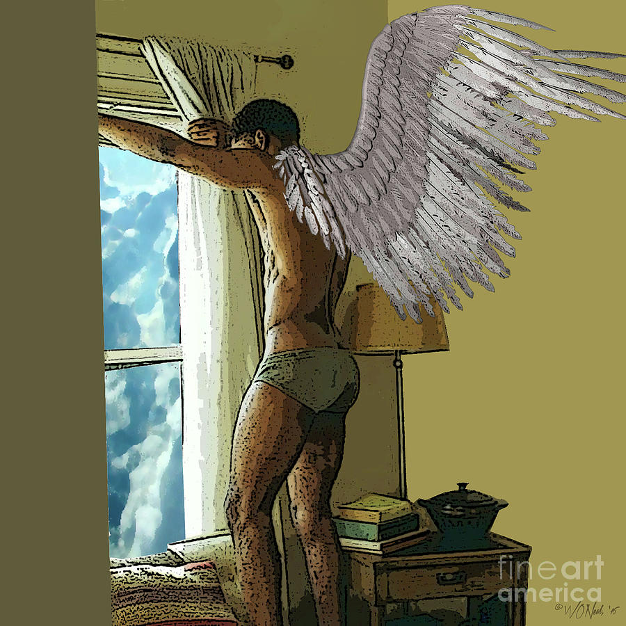 Feather Digital Art - A Guardian Angel by Walter Neal