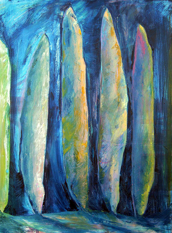 Abstract Painting - The Guardians by Julie Davis