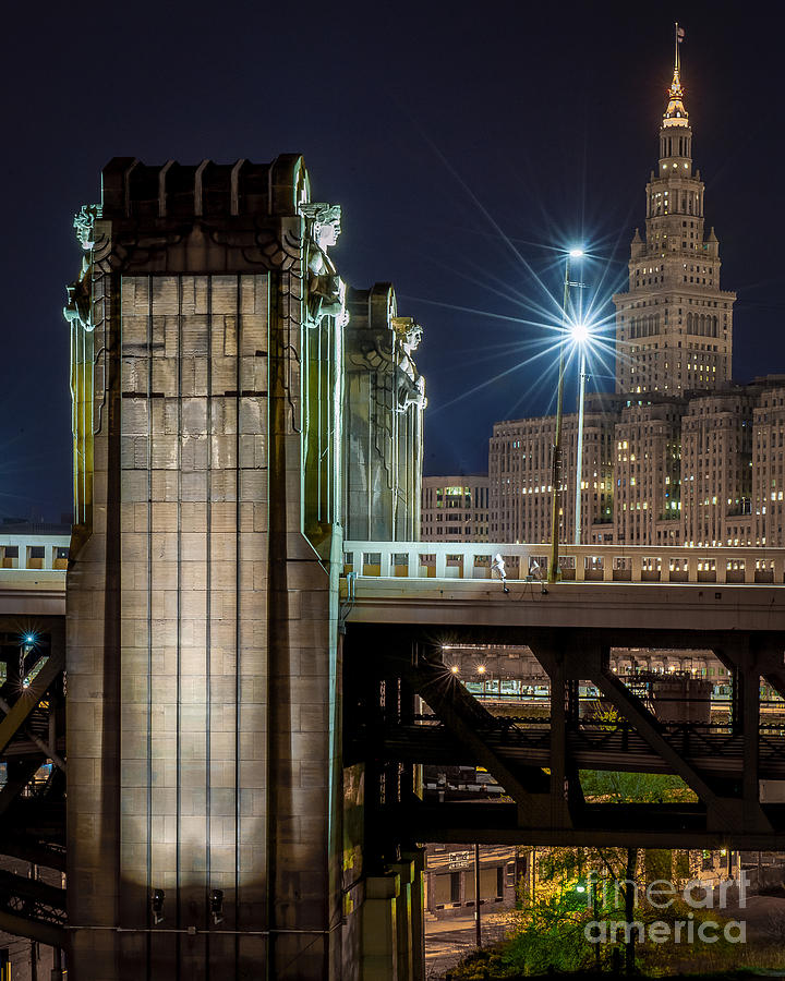 Cleveland Photograph - The Guardians of Hope Memorial Bridge by Frank Cramer