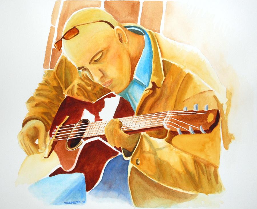 The Guitar Player Painting by Gerald Carpenter