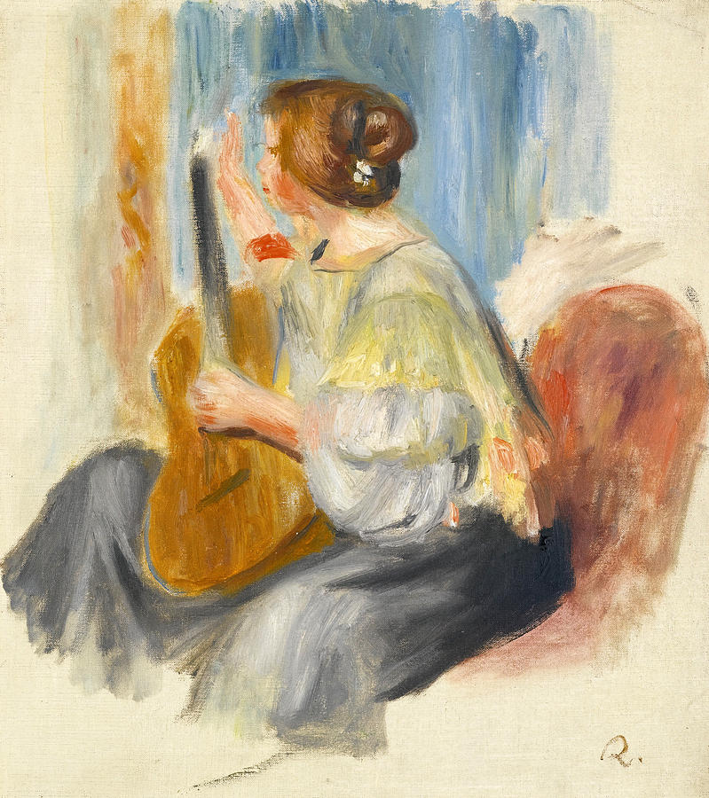 The Guitar Player Painting by Pierre-Auguste Renoir