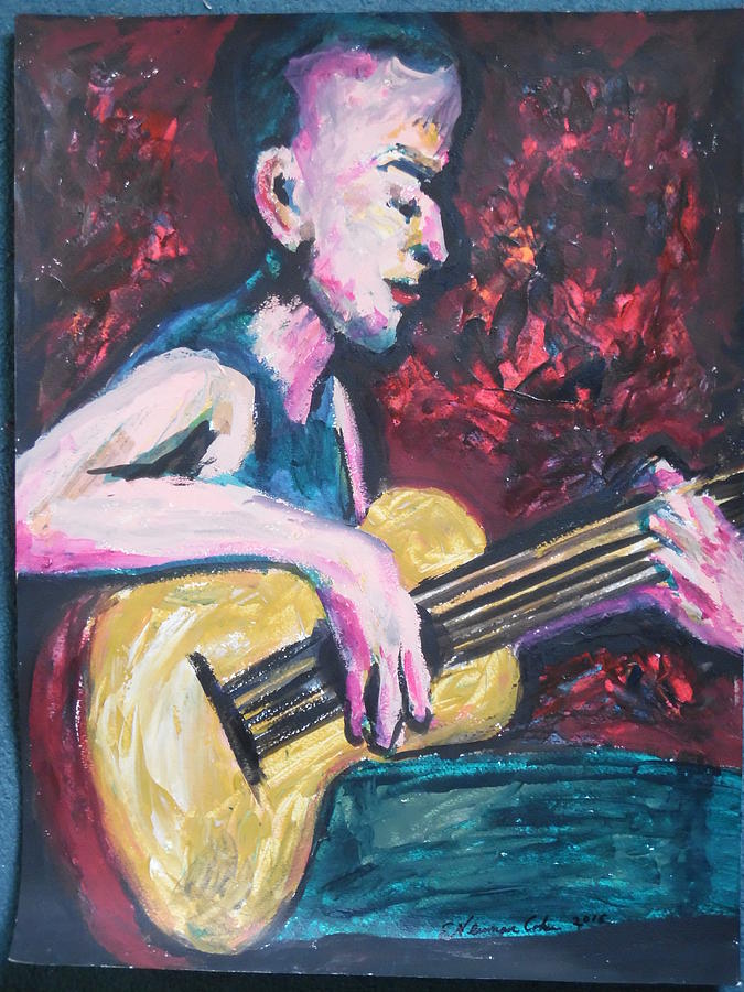The Guitarist Painting by Esther Newman-Cohen
