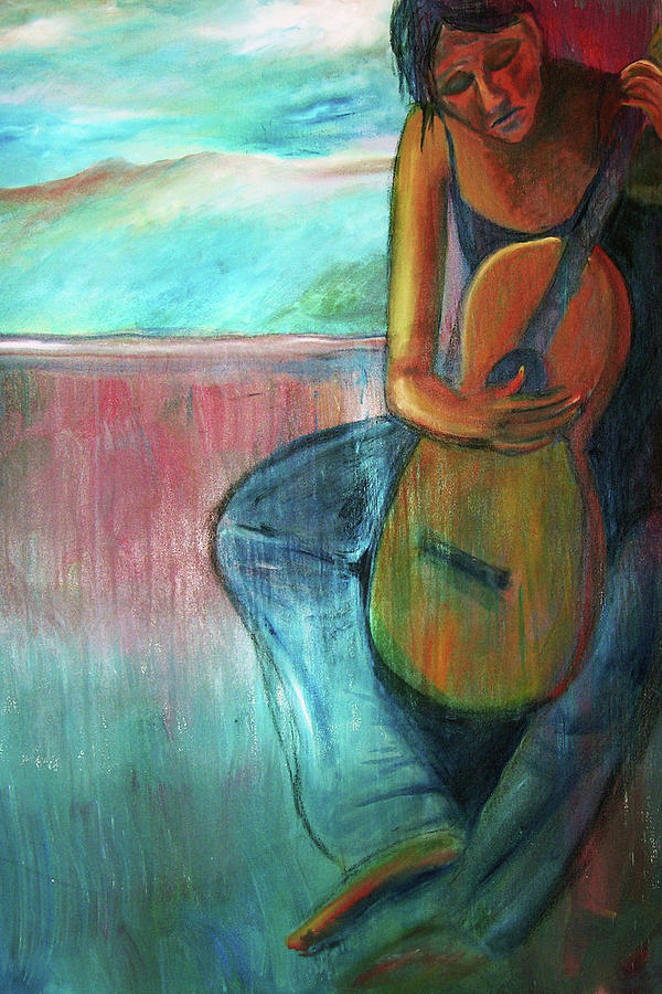 The Guitarist Painting by Frank Botello
