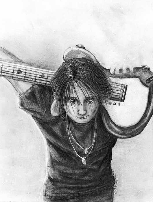 Guitarist Drawing - The Guitarist by Katie Alfonsi Guitarist Drawing - The Guitarist by Katie Alfonsi