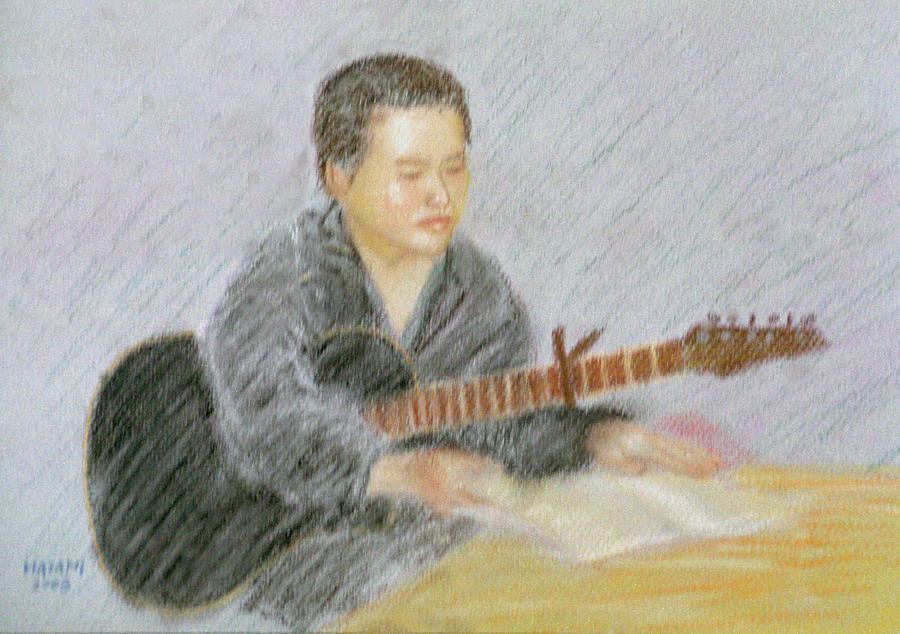 The Guitarist Pastel by Masami Iida