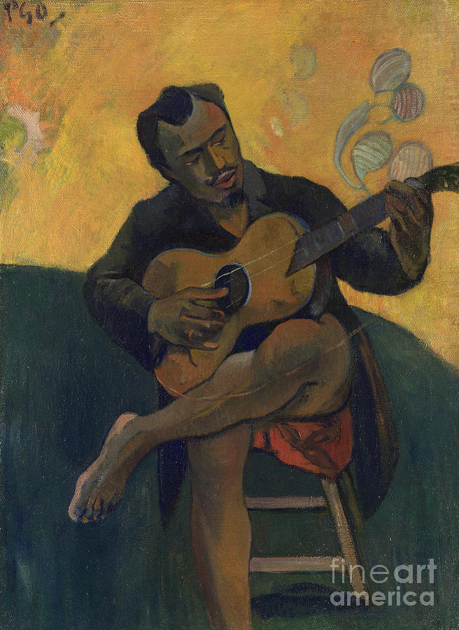 The Guitarist Painting by Paul Gauguin