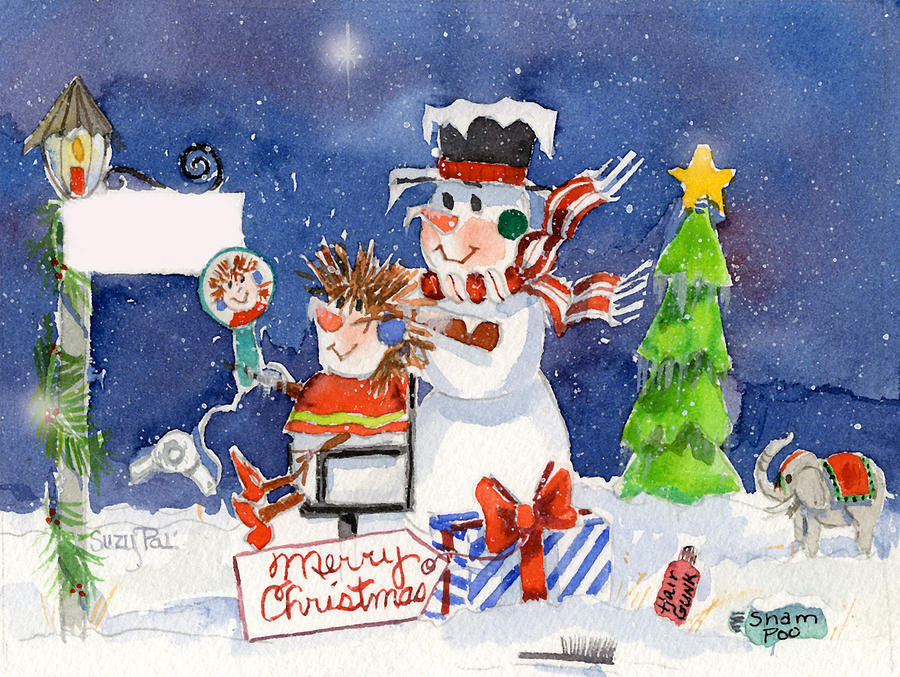 Christmas Cards Painting - The Hair Dresser by Suzy Pal Powell