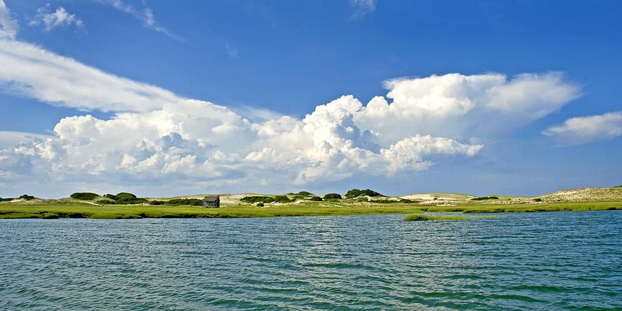 Landscape Photograph - The Handys Camp on Sandy Neck by Charles Harden