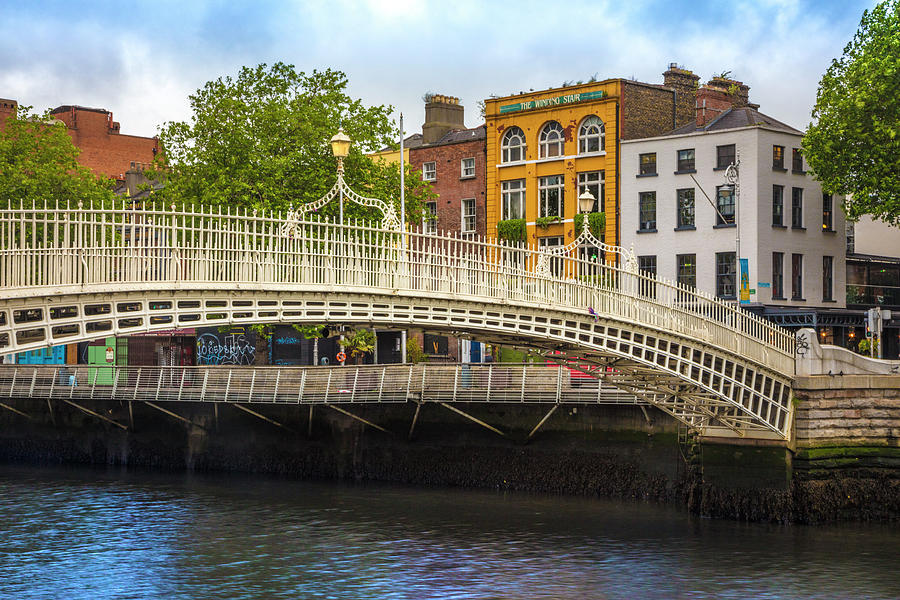 Spring Photograph - The HaPenny Bridge in Dublin by Debra and Dave Vanderlaan