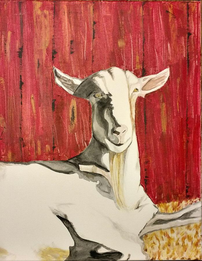 Goat Painting - The Happiest Goat by Kara Main