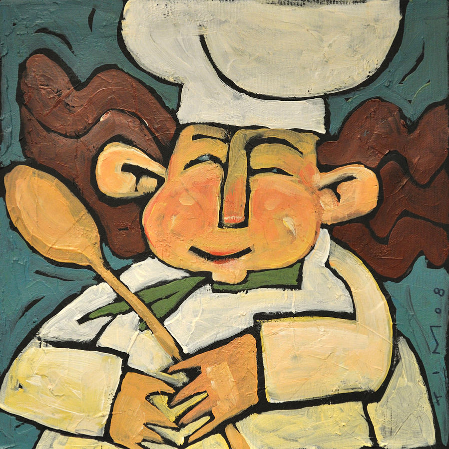 Chef Painting - The Happy Chef by Tim Nyberg