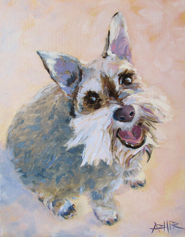 Dog Painting - The Happy Dog by Azhir Fine Art Dog Painting - The Happy Dog by Azhir Fine Art