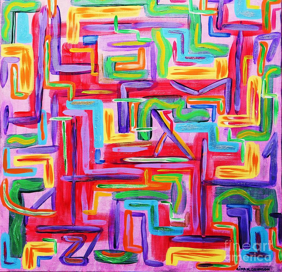 The happy maze Painting by Gina Nicolae Johnson