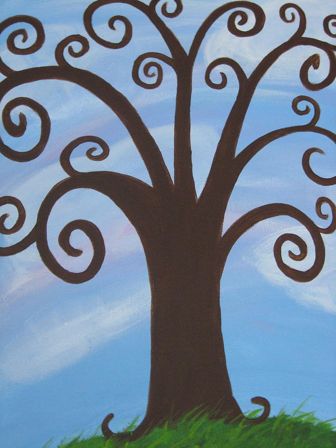 Tree Painting - The Happy Tree of Life   He by Shelia Howe