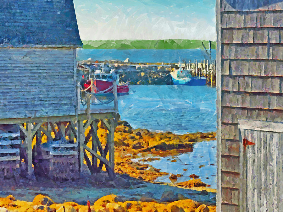 The Harbor at Peggys Cove Digital Art by Digital Photographic Arts