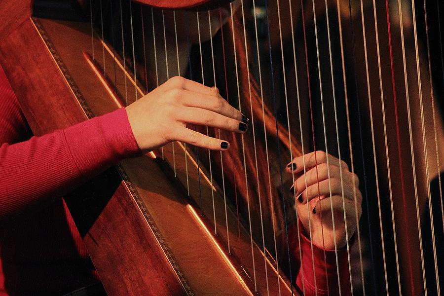 Music Photograph - The Harpist by Valia Bradshaw