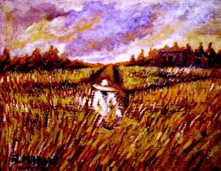 Harvest Painting - The Harvest by Elmadani Belmadani