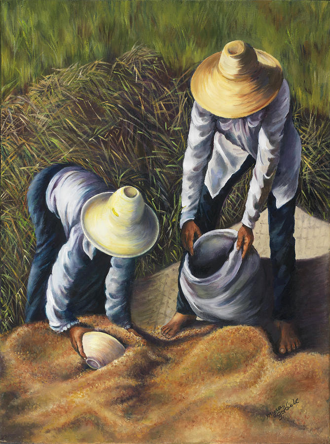 Landscape Painting - The Harvest by Myra Goldick
