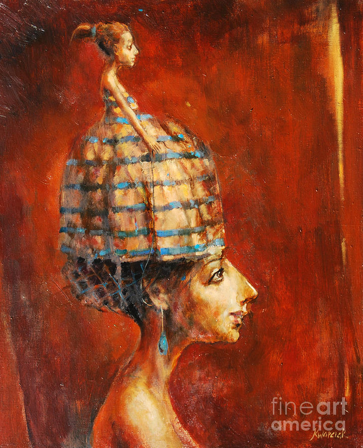 Up Movie Painting - The Hat Lady by Michal Kwarciak