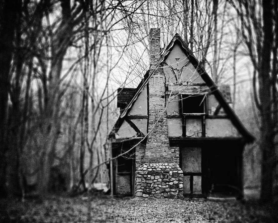 The Haunted Playhouse in Black and White Photograph by Lisa R - Pixels