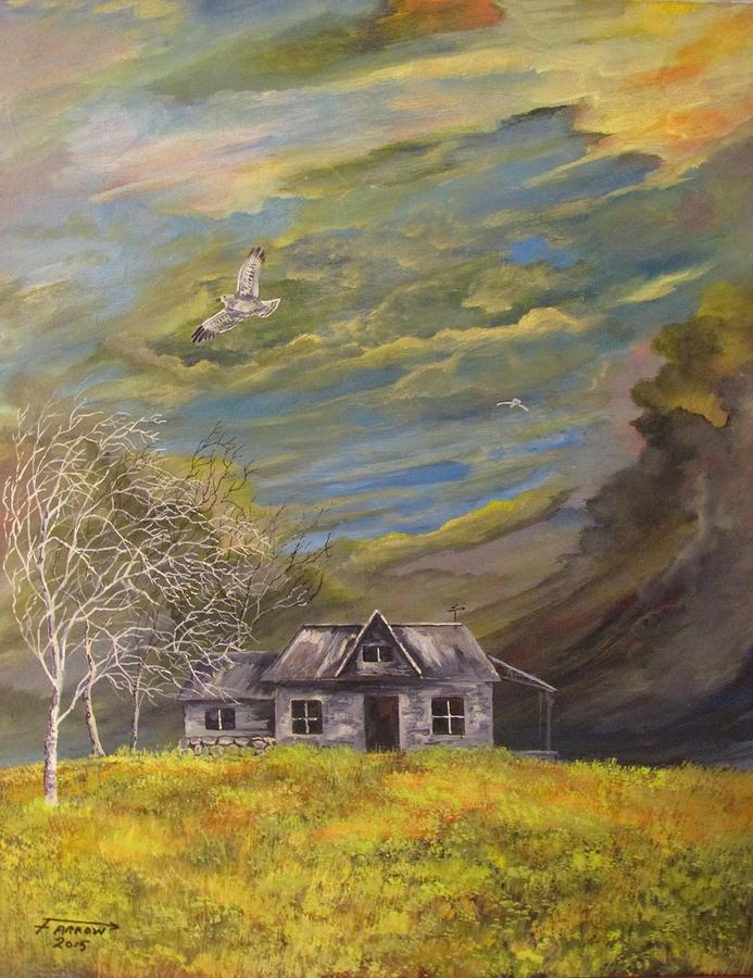 The Hawks and the House Painting by Dave Farrow