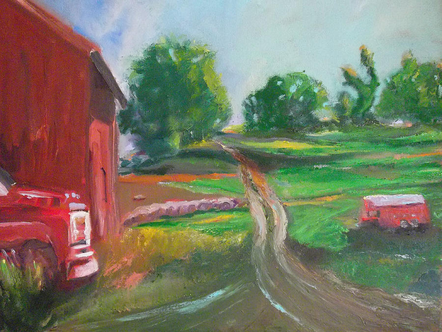 The Hay Mans Back Forty Painting by Susan  Esbensen