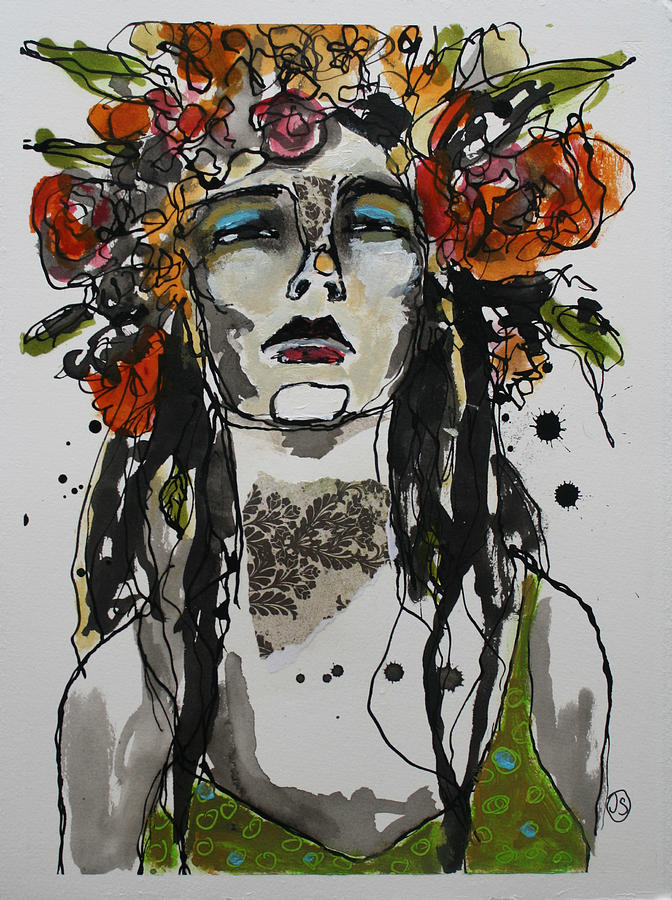 Portrait Painting - The Head Dress by Jane Spakowsky
