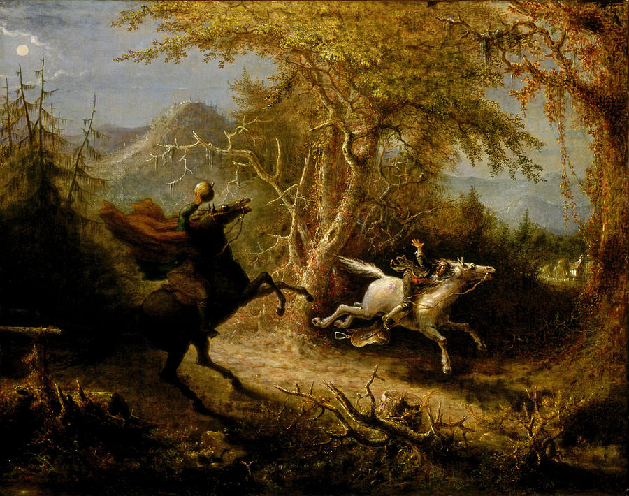 The Headless Horseman Pursuing Ichabod Crane Painting by John Quidor