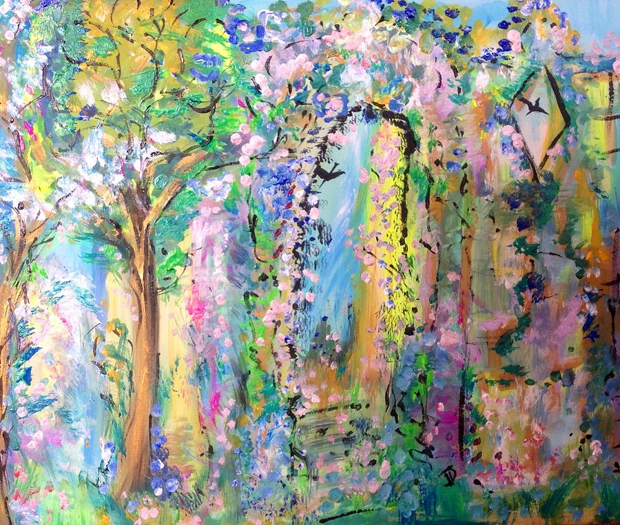 The healing garden  Painting by Judith Desrosiers