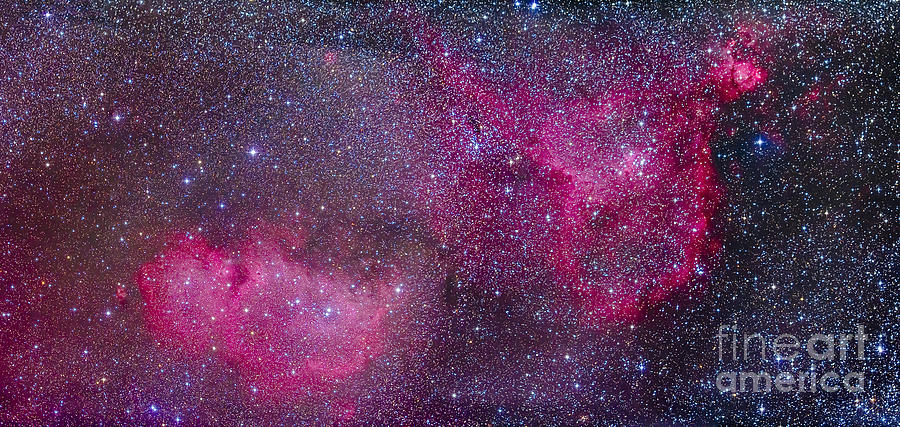 Space Photograph - The Heart And Soul Nebulae by Alan Dyer