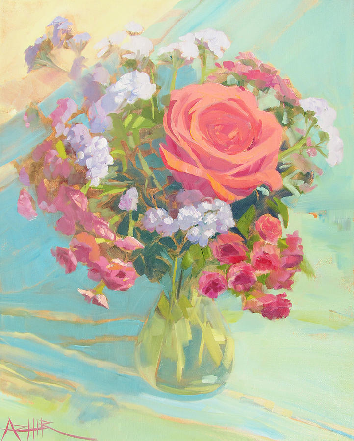 Flower Painting - The Heart Of Flowers by Azhir Fine Art Flower Painting - The Heart Of Flowers by Azhir Fine Art