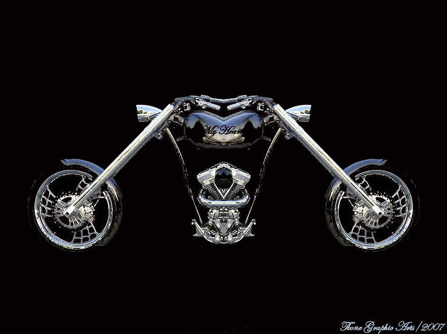 The Heart of the Harley Painting by Wayne Bonney