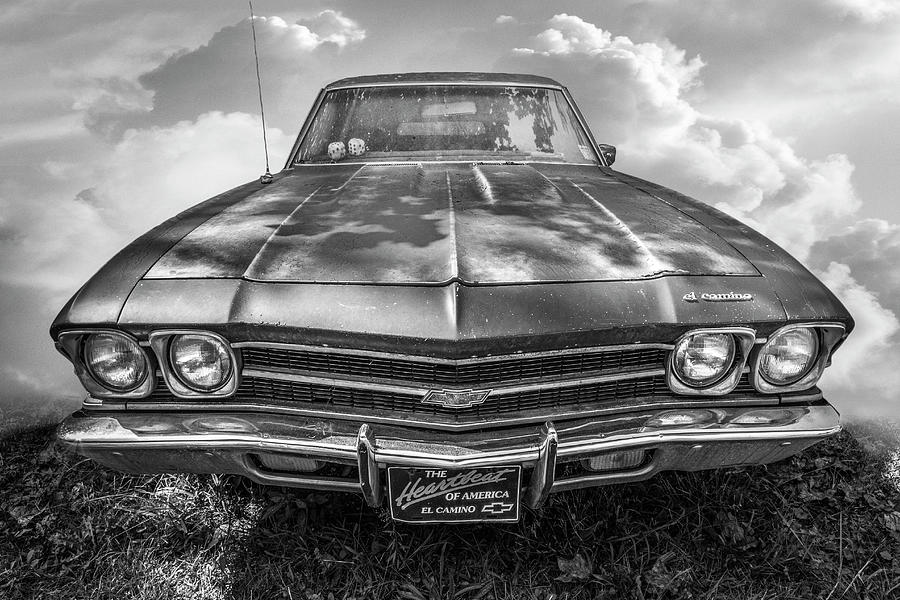 The Heartbeat of America Chevy El Camino Black and White Photograph by Debra and Dave Vanderlaan