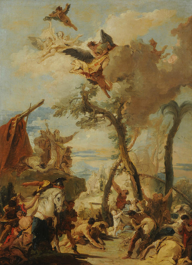 The Hebrews Gathering Manna in the Desert  Painting by Giovanni Battista Tiepolo