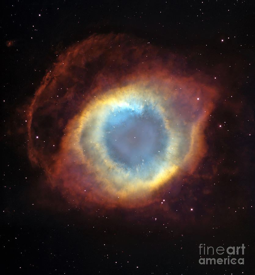 The Helix Nebula a Gaseous Envelope Expelled By a Dying Star Photograph by Vintage Collectables