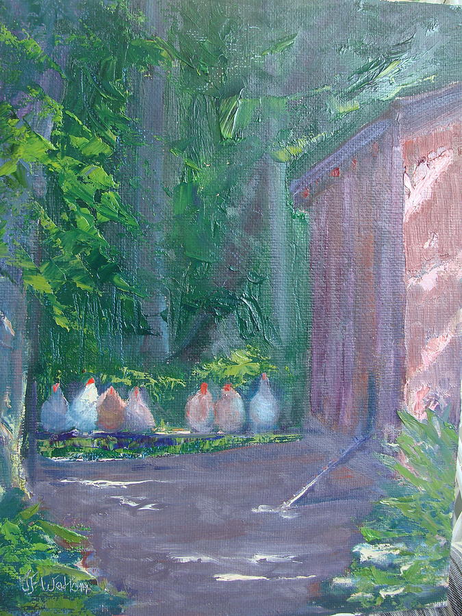 The Hen House Painting by Judy Fischer Walton