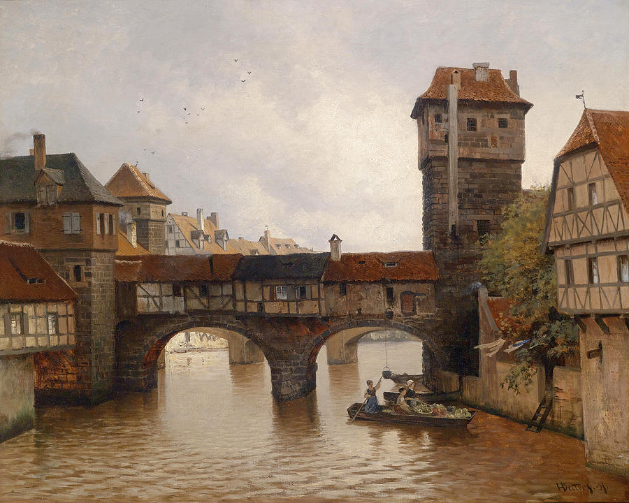 The Henkersteg in Nuremberg Painting by Heinrich Deiters