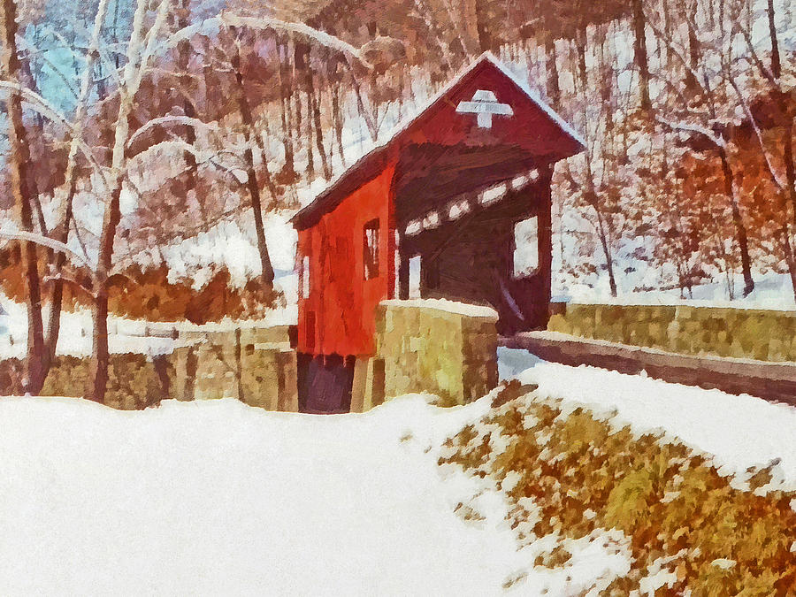 The Henry Bridge In Winter Digital Art by Digital Photographic Arts