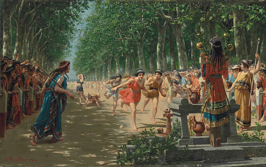 The Heraean Games Painting by Prospero Piatti