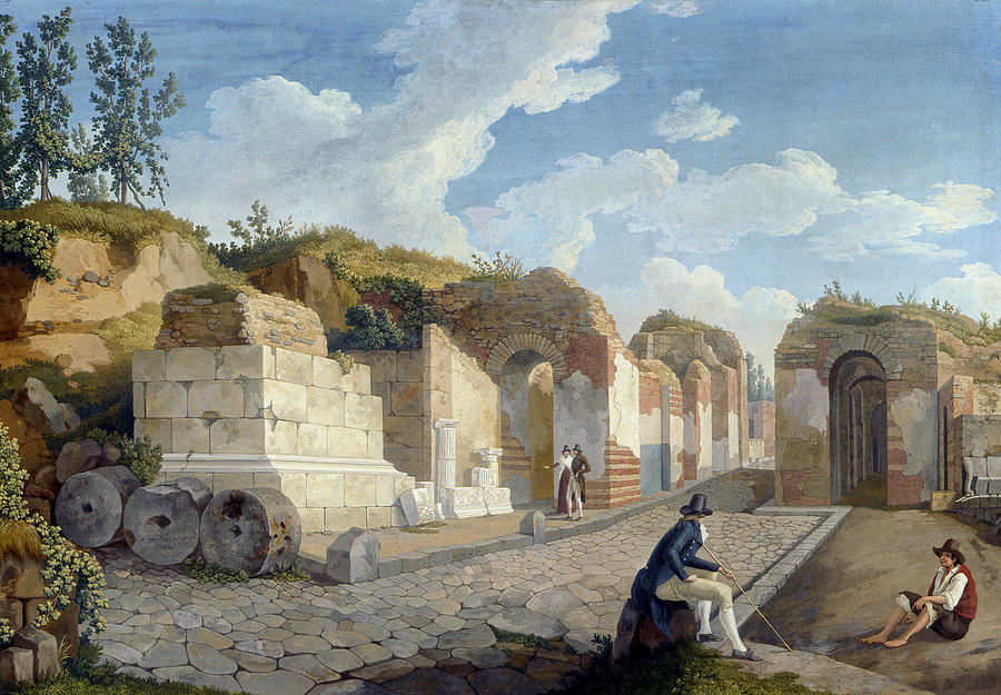The Herculaneum Gate in Pompeii Painting by Jacob Philipp Hackert