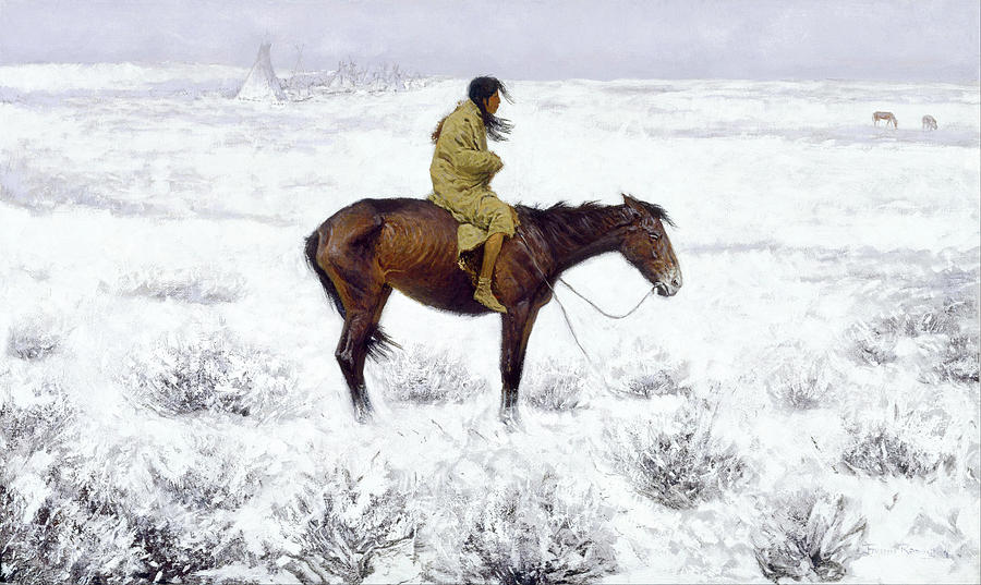 Native American Painting - The Herd Boy by Frederic Sackrider Remington