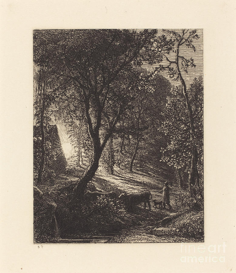 The Herdsmans Cottage Drawing by Samuel Palmer