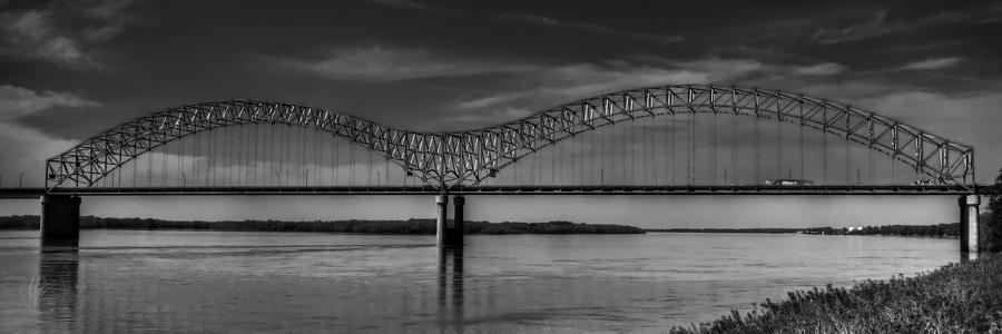 The Hernando de Soto Bridge BW 001 Photograph by Lance Vaughn